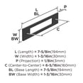 thumbnail image 5 of Amerock Medora 6-5/16 inch (160mm) Center-to-Center Rectangle Matte Black Cabinet Pull Backplate, 5 of 6