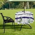 thumbnail image 7 of Coolnut 60" Floral Stripes Outdoor Round Tablecloth, Waterproof Stain-Resistant Non-Slip Circular Tablecloth with Umbrella Hole and Zipper for Tabletop Backyard Party BBQ Decor, 7 of 7