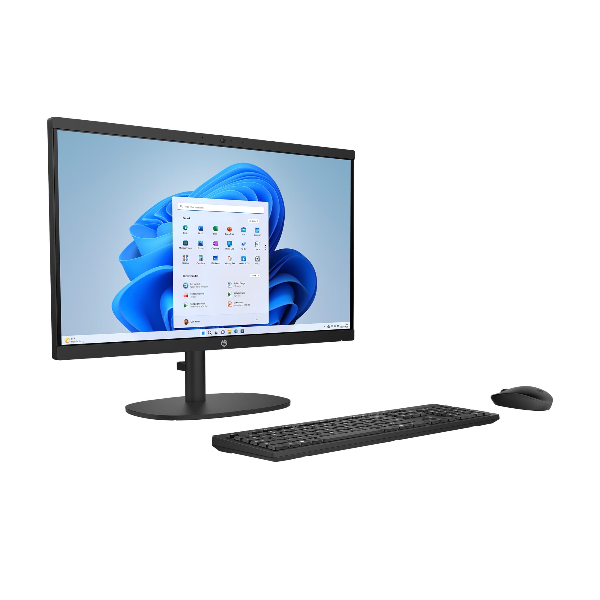 Open Box HP 21.45 inch All-in-One Desktop FHD Display Intel Pentium 8G/128SSD Windows 11 Home in S Mode Jet Black