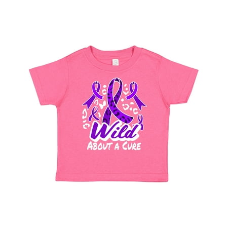 

Inktastic Pancreatic Cancer Awareness Wild About a Cure Purple Ribbons Gift Toddler Boy or Toddler Girl T-Shirt