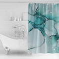 thumbnail image 2 of Turquoise Marble Shower Curtain, 72" x 72", Abstract Modern Fluid Art Waterproof Bathroom Curtain Washable Shower Curtain Set with 12 Hooks, 2 of 6