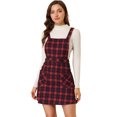 thumbnail image 1 of INSPIRE CHIC Robe Chasuble Trapèze à Carreaux pour Femme avec Boutons Décoratifs, 1 of 6