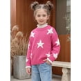 thumbnail image 5 of Afdoent Girls Sweaters Star Pattern Knitted Sweater Cozy Casual Crewneck Pullover for Kids 10-12 Years, 5 of 7