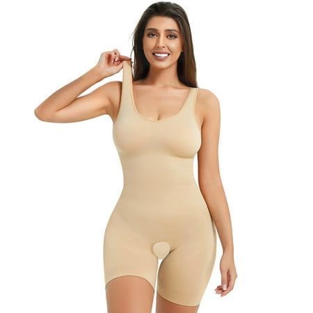 

Eleady Women Bodysuit Shapewear Tummy Control Panties Sleeveless Tops Camisole Jumpsuit Seamless Body Shaper Butt Lifter(Beige X-Large/XX-Large)