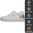 thumbnail image 3 of DOGO White Sneakers for Women - Handmade Women's Fashion Sneakers, Vegan Leather and Unique Design Dice Sneakers Cat Lovers Design, Size 10, 3 of 5