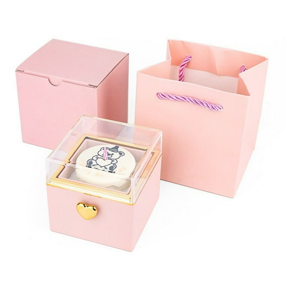 Luxury Acrylic Keepsake ring Box - Flips from Birthday Cake Decor to Jewelry Storage - Includes Real Candles & Surprise Opening Effect - Unique Gift for Women/Mom/Wife,ring box wedding day,