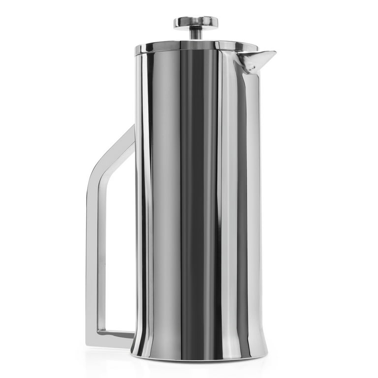 Lafeeca Stainless Steel French Press Coffee Maker – 34 Oz (1L) Double-Wall Insulated, Thermal, Red