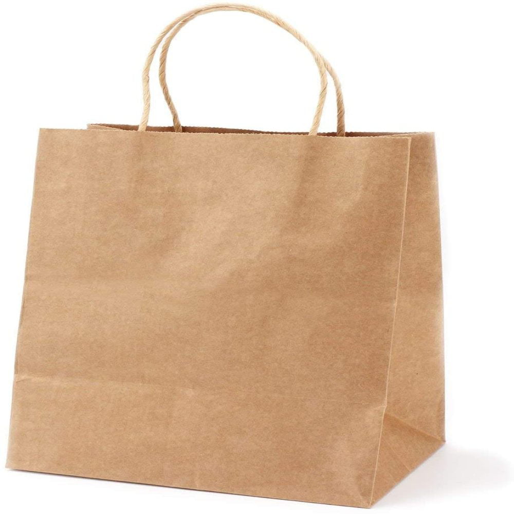 50pc Brown Kraft Paper Bags For Retail Party Gift Bags Bagging Up Merchandise 