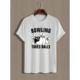 thumbnail image 2 of Crew Neck Bowling Print Men's Fashionable Summer Short Sleeve Sports T-shirt, Comfortable And Versatile, 2 of 7
