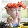 thumbnail image 5 of ifundom Resin Decorative Flowerpot with Unique Face Design for Home, Office, and Desktop Plant Decor, 5 of 6