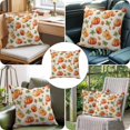 thumbnail image 4 of Throw Pillow Covers, Fall Orange Pumpkins Decorative Throw Pillow Covers 18x18 Inch, Autumn Maple Thanksgiving Retro Country Square Linen Pillow Cases for Couch/Living Room/Sofa, 4 of 9