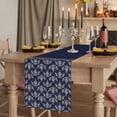 thumbnail image 2 of Table Runners 70 Inches Long Dress Scarves, Boho Navy Blue Flower Farmhouse Coffee/Dining/Kitchen Table Decor, Holiday Table Runner, Abstract Bohemia Pesley Floral 13x70 Inch, 2 of 9