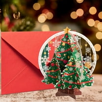 1 PC Gorgeous Christmas Pop Up Card, 3D Greeting Card, Merry Christmas Card with Envelop, Cute Xmas Pop Up Card for Family, Friends