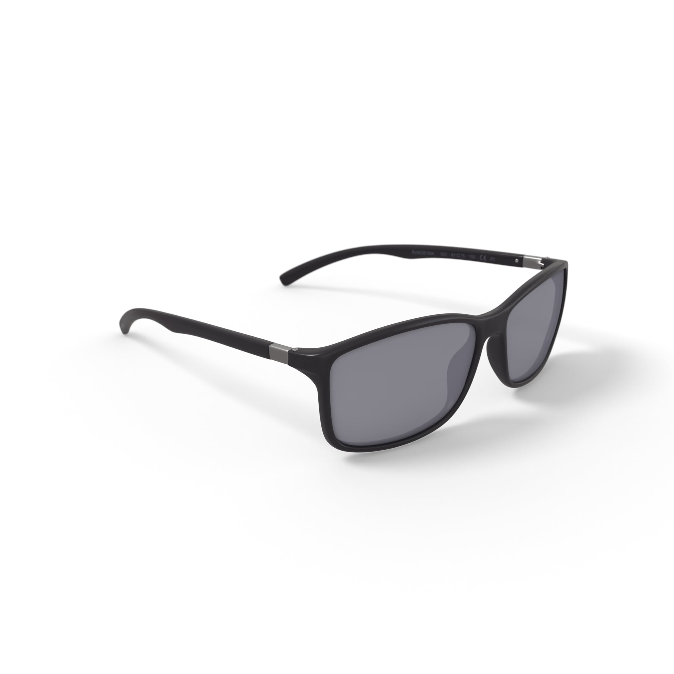 Reverb Men's Thinline Rectangle Prescription Fashion Sunglasses, RVMOS1004, Rubberized Black, 61-15-150, with Case