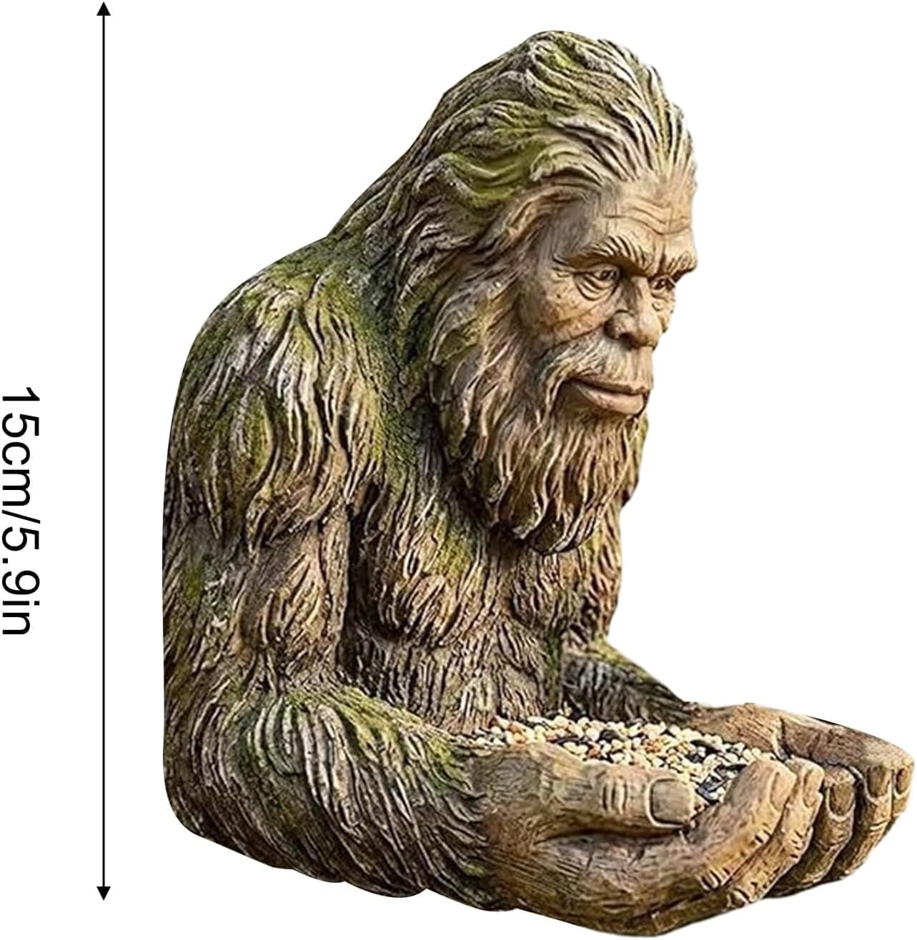 Bigfoot Bird Feeder, Garden Art Sculpture with Hidden Keyhole Hanger, Waterproof Outdoor Resin Statue for Tree/Wall Mount, Unique Wildlife Decor