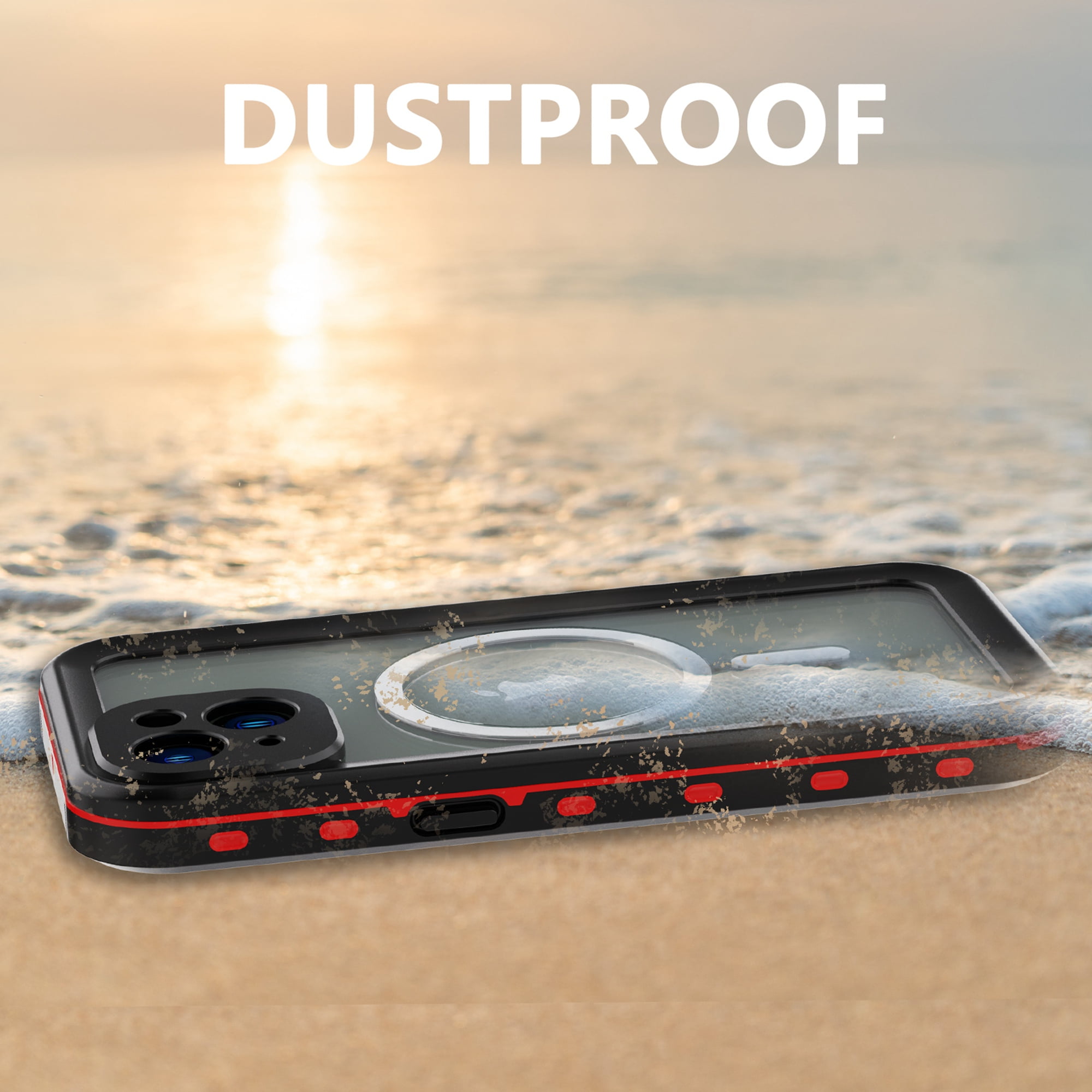 iPhone 14 Waterproof Case, Dteck Full Body Heavy Duty Protection Full Sealed Cover Shockproof Dustproof Built-in Clear Screen Protector Rugged Case for Apple iPhone 14 6.1 inch 2022,Red