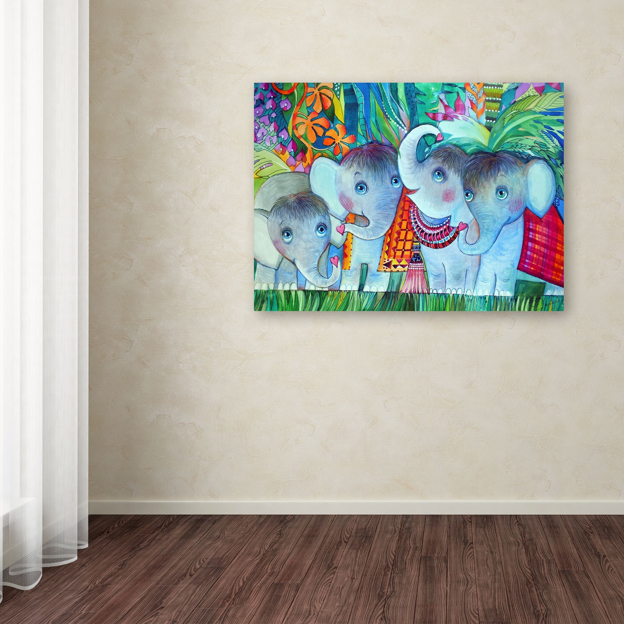 Trademark Fine Art 'Baby Elephant' Canvas Art by Oxana Ziaka