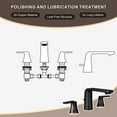 thumbnail image 3 of Eclife 8" Widespread 2-Handle 3 Hole Bathroom Faucet Full Brass, 4" Height, Rose Black Decor, 3 of 9