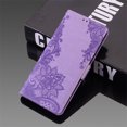 thumbnail image 2 of Jiahe Cover Wallet Case for Samsung A53 5G Card Holder Kickstand Flip Cover Embossed Floral Flower Lanyard Protective Soft PU Leather Skin Case,Purple, 2 of 8