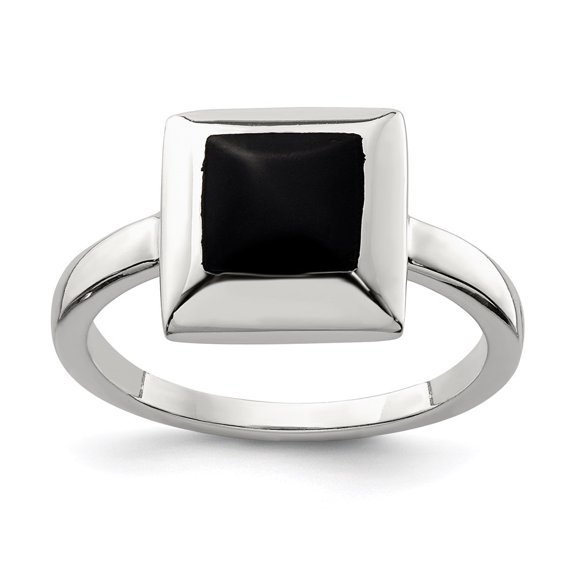 Auriga Fine Jewelry 925 Sterling Silver Onyx Ring Size 7 for Women