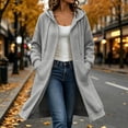 thumbnail image 5 of Fewfanhot Womens Fall Tops Zip Up Oversized Fleece Long Tunic Casual Long Sleeve Jacket, 5 of 7