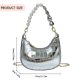 thumbnail image 2 of Bolso de mujer Bolso de hombro de cuero de PU Bolso de mensajero Bolso de mano brillante (Plata), 2 of 8