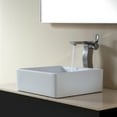 thumbnail image 2 of KRAUS Square Ceramic Vessel Bathroom Sink in White with Pop-Up Drain in Chrome, 2 of 11