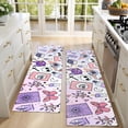 thumbnail image 4 of Kitchen Rugs Sets Of 2,Purple Gothic Cat Crystal Pattern Anti Fatigue Kitchen Mat Rugs Non Slip Washable,Decorative Kitchen Floor Mats for Kitchen,Sink,Laundry,17"X47", 4 of 5