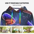 thumbnail image 4 of Honeii Jungle Path Glowing Mushrooms Pattern Womens Oversized Hoodies Long Sleeve Sweatshirts Pullover Fall Outfits with Pocket-Large, 4 of 7