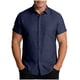 thumbnail image 2 of Blusa y camisa de manga corta con cuello vuelto para hombre, camisa informal holgada de color liso con botones a la moda para playa, blusa de manga corta con cuello vuelto para hombre, blusa de poliés, 2 of 8
