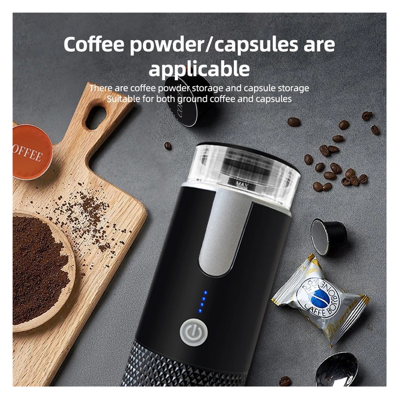 Portable Electric Espresso Coffee Maker Machines, Single Serve With Cup Coffee Powder And Capsule Bin Rechargeable Automatic ,Portable