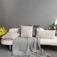 thumbnail image 3 of JWH Decorative Soft and Smooth  Geometric Velvet Throw Pillow Covers 18x18inch Beige for Sofa Couch Bed Decoration, 3 of 8