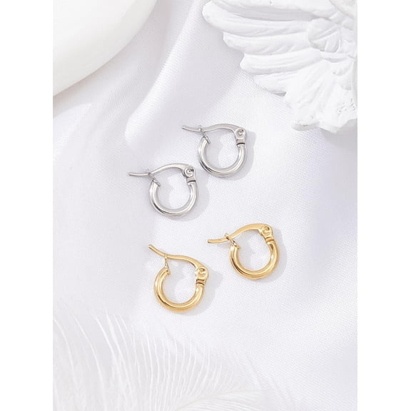 2 Colors 12 Pairs Mini Hoop Earrings Small Hoop Earrings Minimalist Hoop Earrings for Women Parties Weddings and Daily Wear Colorful