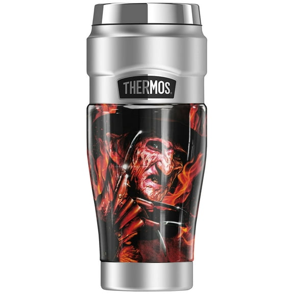 A Nightmare On Elm Street Freddy'S Fire THERMOS STAINLESS KING Stainless Steel Travel Tumbler, Vacuum insulated & Double Wall, 16oz