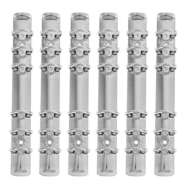 MasteelfCA 6Pcs Metal Loose Leaf Binders DIY Binder Rings Loose Leaf Binder Clips Office Accessories