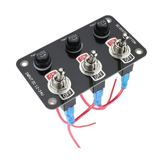 3 Gang Metal Rocker Switch Panel for Marine Boat Automotive Accessories
