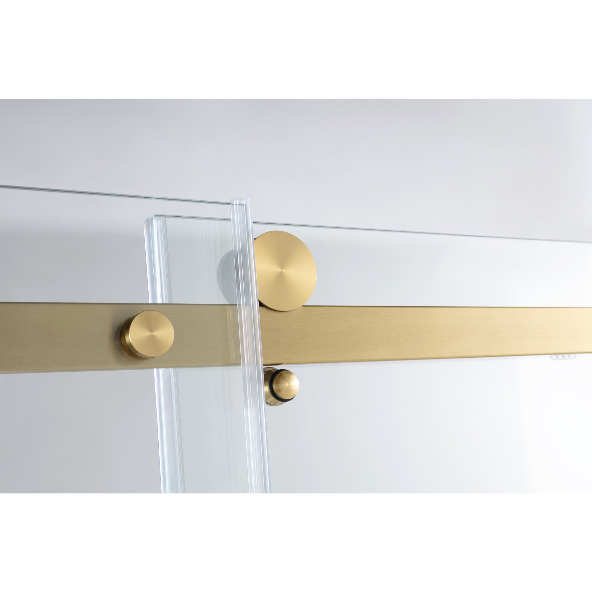 Kingston Brass KVTAP603622L7 60-Inch Acrylic Rectangular 3-Wall Alcove Tub Combo with Tub Door (Left Hand Drain) in White/Brushed Brass