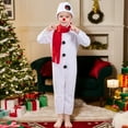 thumbnail image 6 of Wuxian Winter Outfits For Girls Boys Christmas Sets Adorable Snowman Bodysuit Solid Color Romper Jumpsuit With Scarf Hat Soft Comfy Relaxed Fit Dailywear,White,3-4 Years, 6 of 7