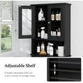 thumbnail image 5 of Over The Toilet Storage Cabinet for Bathroom, Black Storage Organizer Over Toilet, Space Saver with 2 Tempered Glass Doors, Black, 5 of 14