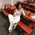 thumbnail image 6 of LUCKY STEP Classic Platform Sneakers Fashion Retro Casual Shoes,Black/White,Womens, 6 of 7