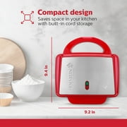 Holstein Housewares Non-Stick Cupcake Maker, Red - Makes 6 Full Size Cupcakes, Muffins, Cinnamon Buns - Birthdays, Holidays, and More, 800W