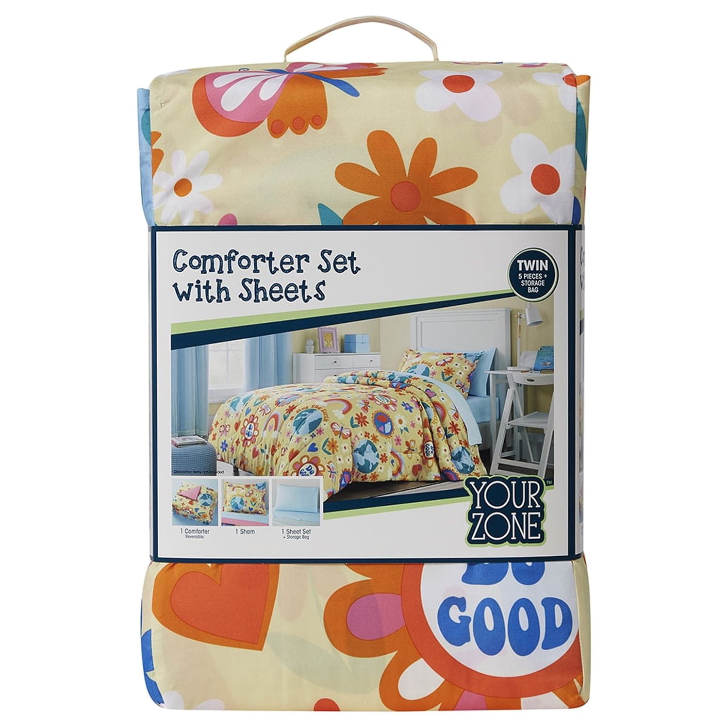 Your Zone Love the Earth Bed-in-a-Bag Coordinating Bedding Set, Twin