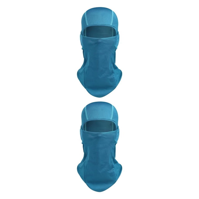 Langgg Outdoor Riding Hooded Headgear Drying Elastic Headscarf Multifunction Breathable Dust Mask Face Cover lake blue 2Set