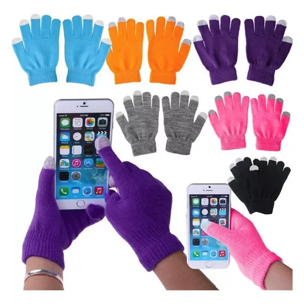 Guantes Touch De Lana Tejido Tablet Celular Invierno Colores | Bodega ...