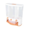 thumbnail image 1 of Dispensador de alimentos secos, dispensador de granos de 3 rejillas, contenedor para almacenar arroz y granos, dispensador de granos que mejora tu experiencia, 1 of 12