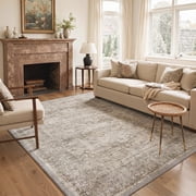 GENIMO 5'x7' Area Rug for Living Room, Washable Non Slip Soft Persian Rug for Bedroom Dining Room Home Office, Khaki