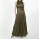 thumbnail image 1 of WILLBEST Vestido De Mujer A La Moda Belleza De Color Sólido Sin Mangas Plisado Ajustado Cintura Falda Vestido, 1 of 3