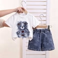 thumbnail image 6 of Mitankcoo Summer Outfit Sets for Toddler Girls Print Short Sleeve Tops & Jean Shorts 2 Piece Daily Casual 0-6Y, 6 of 6
