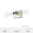thumbnail image 7 of Hunter - Lenlock 2-light Brushed Nickel, Medium Size Vanity Light, Dimmable, Modern Style, for Bedrooms, Dining, Living Rooms - 19931, 7 of 7