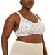 thumbnail image 1 of Sujetadores para dormir de talla grande para mujer Sujetador sin relleno cómodo con diseño inalámbrico floral de figura completa blanco C 40 Unique Bargains Sujetadores Básicos para Dormir, 1 of 6
